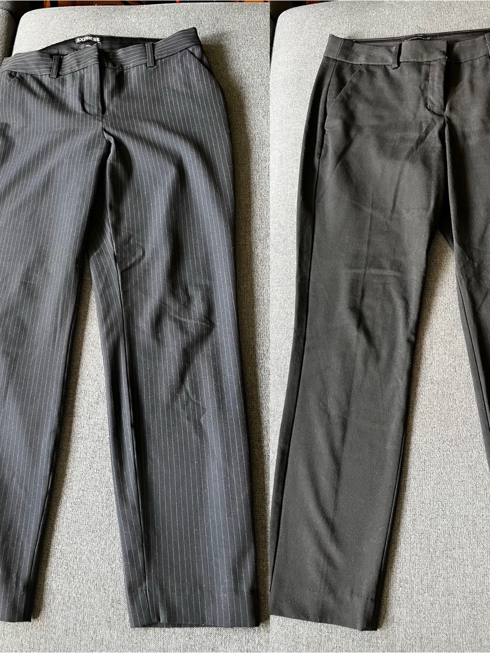 Express Womens Dress Pants Size 4R Lot 2 Black Pinstripe Columnist Career Slacks